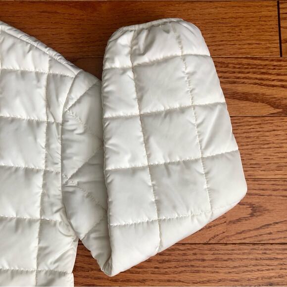 Rebecca Minkoff Box Quilt Puffer Zip Pockets White Cream Jacket Women’s Size S - Picture 6 of 12